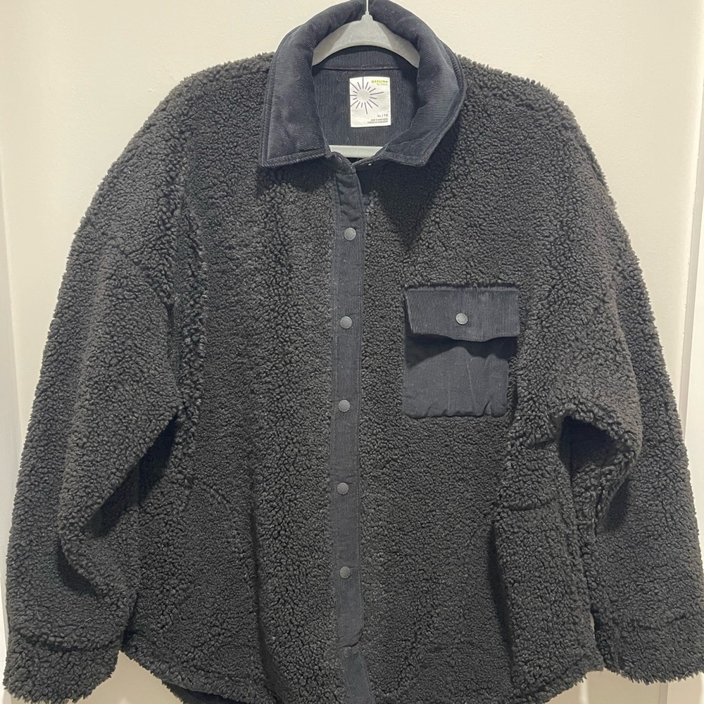 Aerie Black Sherpa Jacket XL LIKE NEW